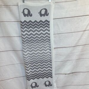 Gently used Gray and white Elephant Chevron baby Blanket Koala Kids 100% cotton